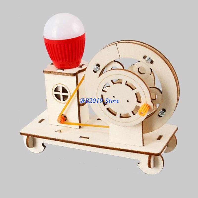 Q0KB Creative Wooden Hand Cran - Renewable Energy For Kids 评论和价格