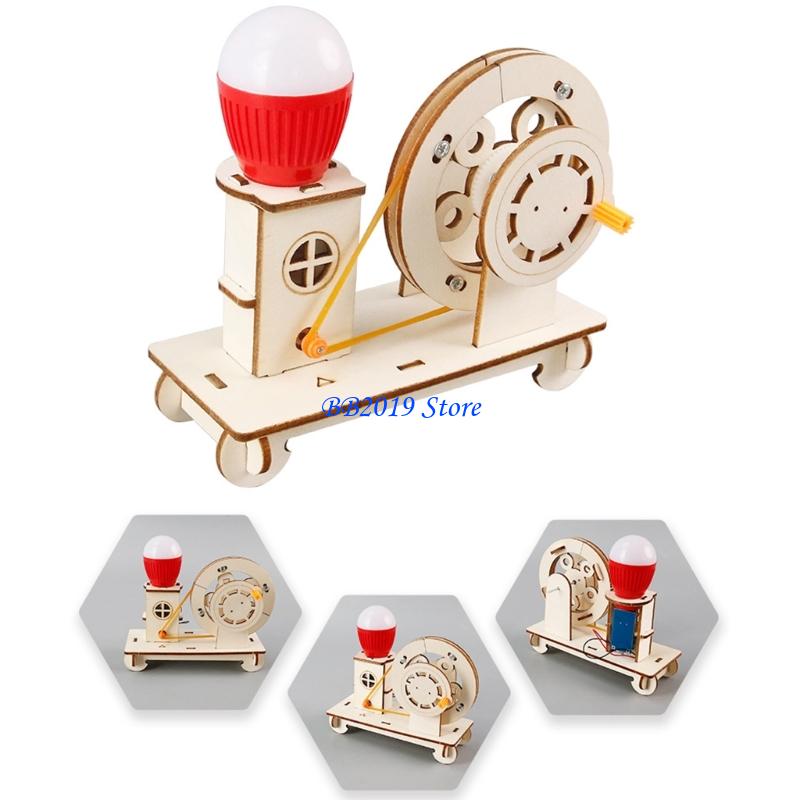 Q0KB Creative Wooden Hand Cran - Renewable Energy For Kids 评论和价格